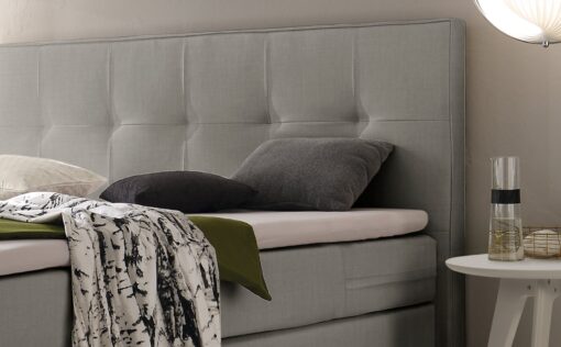 Lit boxspring incl. espace de rangement Miami Hasena 180x200 cm Gris / Blanc_2