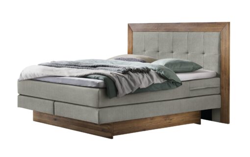 Lit boxspring incl. espace de rangement Texas Hasena 160x200 cm Gris / Brun