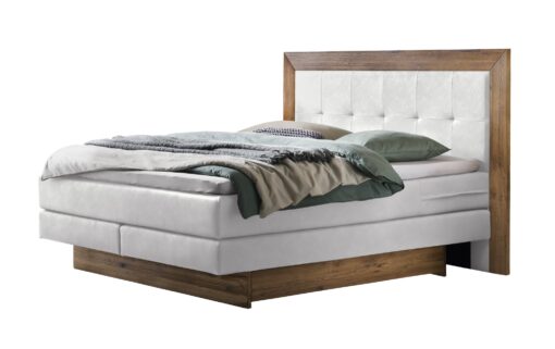 Lit boxspring incl. espace de rangement Texas Hasena 180x200 cm Blanc / Brun