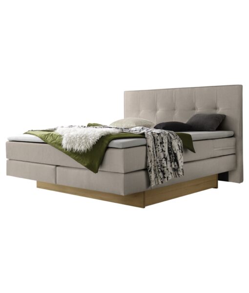 Lit boxspring incl. espace de rangement Miami Hasena 140x200 cm Beige / Brun