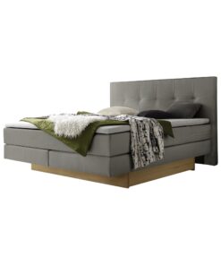 Lit boxspring incl. espace de rangement Miami Hasena 140x200 cm Gris / Brun