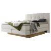 Lit boxspring incl. espace de rangement Miami Hasena 160x200 cm Blanc / Brun