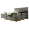 Lit boxspring incl. espace de rangement Miami Hasena 180x200 cm Gris / Brun