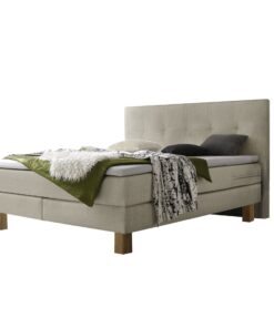 Lit boxspring Lodge Hasena 140x200 cm Beige / Brun