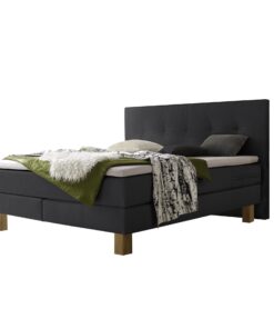 Lit boxspring Lodge Hasena 140x200 cm Anthracite / Brun