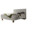 Lit boxspring Lodge Hasena 160x200 cm Gris / Brun