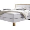 Lit boxspring Cottage Hasena 140x200 cm Blanc / Brun