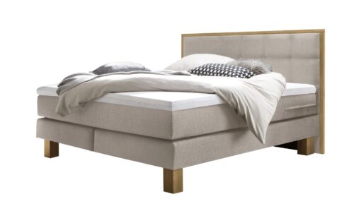 Lit boxspring Cottage Hasena 140x200 cm Beige / Brun