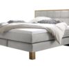 Lit boxspring Cottage Hasena 140x200 cm Gris / Brun