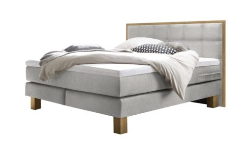 Lit boxspring Cottage Hasena 140x200 cm Gris / Brun