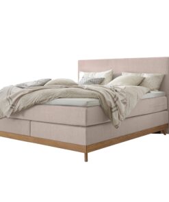 Lit boxspring Scandia Hasena 140x200 cm Beige / Brun