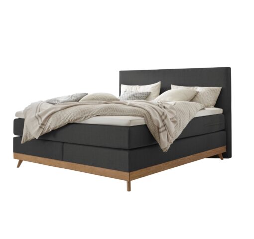 Lit boxspring Scandia Hasena 140x200 cm Anthracite / Brun