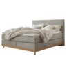 Lit boxspring Scandia Hasena 140x200 cm Gris / Brun