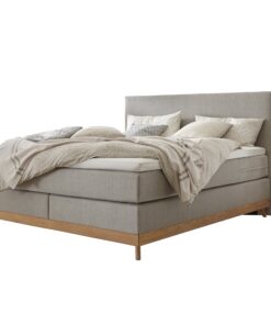 Lit boxspring Scandia Hasena 140x200 cm Gris / Brun