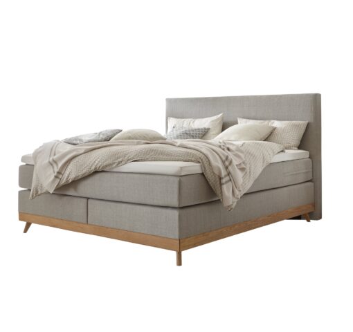 Lit boxspring Scandia Hasena 160x200 cm Gris / Brun