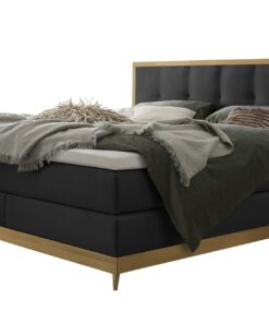 Lit boxspring Villa Hasena 140x200 cm Anthracite / Brun