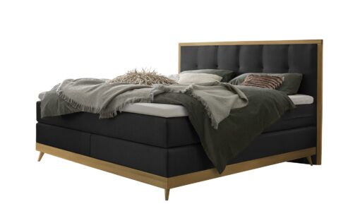 Lit boxspring Villa Hasena 140x200 cm Anthracite / Brun