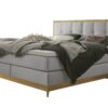 Lit boxspring Villa Hasena 140x200 cm Gris / Brun