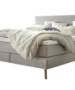 Lit boxspring Costa Hasena 140x200 cm Gris / Brun