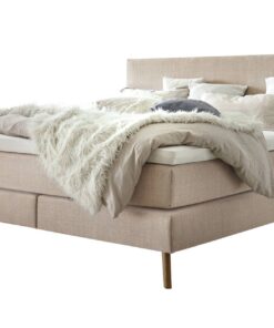 Lit boxspring Costa Hasena 160x200 cm Beige / Brun