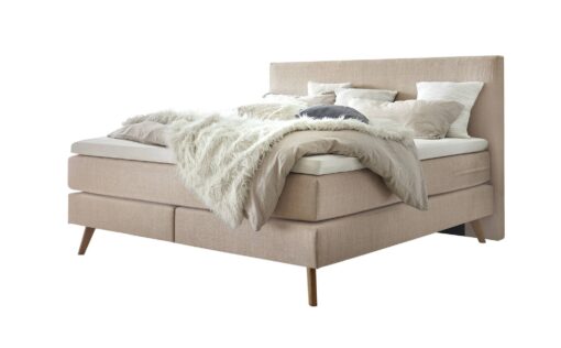 Lit boxspring Costa Hasena 160x200 cm Beige / Brun