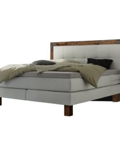 Lit boxspring Memphis Hasena 160x200 cm Blanc / Brun