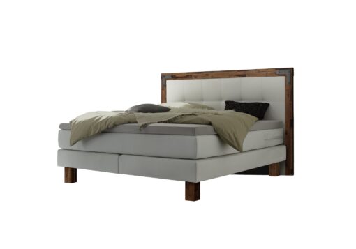 Lit boxspring Memphis Hasena 160x200 cm Blanc / Brun