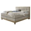 Lit boxspring Chalet Hasena 140x200 cm Beige / Brun