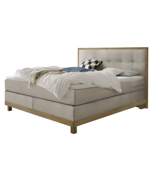 Lit boxspring Chalet Hasena 140x200 cm Beige / Brun