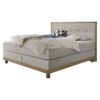 Lit boxspring Chalet Hasena 140x200 cm Gris / Brun