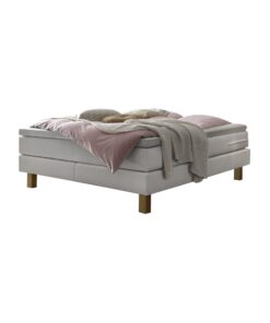 Lit boxspring Isoba Hasena 140x200 cm Blanc / Brun