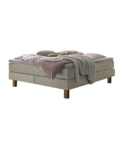 Lit boxspring Isoba Hasena 140x200 cm Beige / Brun