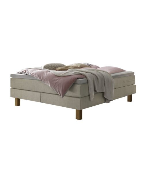 Lit boxspring Isoba Hasena 160x200 cm Beige / Brun