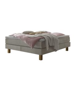 Lit boxspring Isoba Hasena 180x200 cm Gris / Brun