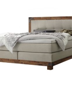 Lit boxspring Chicago Hasena 140x200 cm Beige / Brun