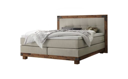 Lit boxspring Chicago Hasena 140x200 cm Beige / Brun