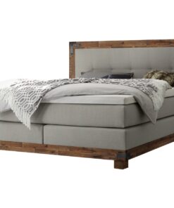 Lit boxspring Chicago Hasena 160x200 cm Gris / Brun