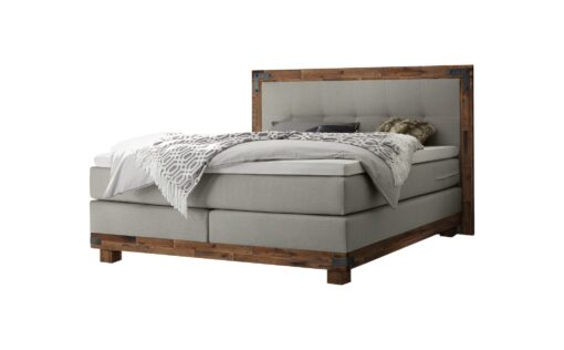 Lit boxspring Chicago Hasena 160x200 cm Gris / Brun