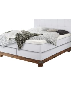 Lit boxspring Boston Hasena 140x200 cm Blanc / Brun