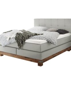 Lit boxspring Boston Hasena 140x200 cm Gris / Brun