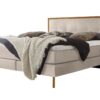 Lit boxspring Nordic Hasena 140x200 cm Beige / Brun