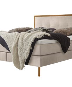 Lit boxspring Nordic Hasena 140x200 cm Beige / Brun