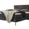 Lit boxspring Nordic Hasena 140x200 cm Anthracite / Brun