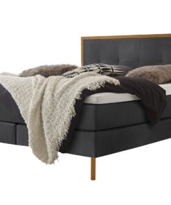 Lit boxspring Nordic Hasena 140x200 cm Anthracite / Brun