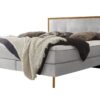 Lit boxspring Nordic Hasena 140x200 cm Gris / Brun