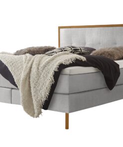 Lit boxspring Nordic Hasena 140x200 cm Gris / Brun