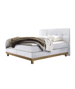 Lit boxspring Bella Hasena 140x200 cm Blanc / Brun