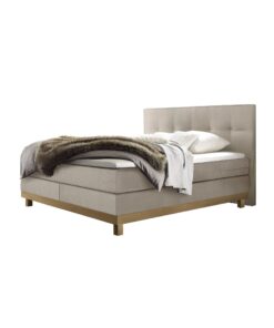 Lit boxspring Bella Hasena 140x200 cm Beige / Brun