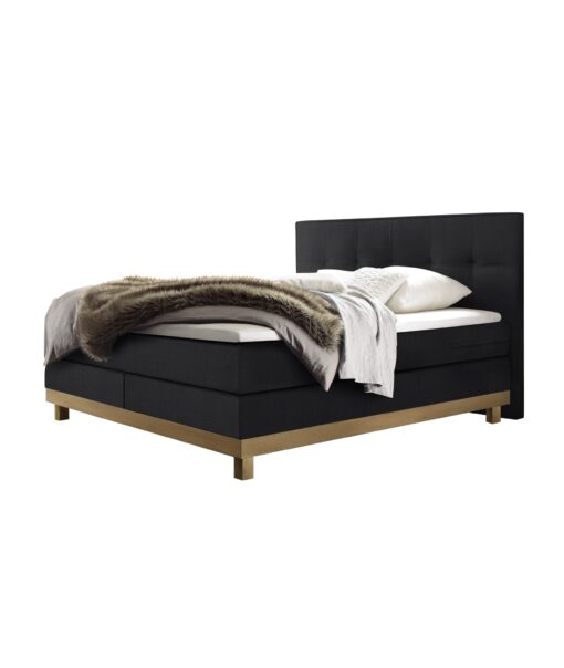 Lit boxspring Bella Hasena 140x200 cm Anthracite / Brun