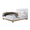 Lit boxspring Bella Hasena 160x200 cm Blanc / Brun